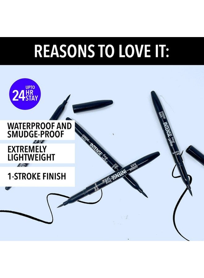 بلو هيفن قلم تحديد العيون Intense Easy Sketch Pencil غير اللامع المقاوم للماء، مقاوم للتلطخ، يدوم طويلاً، تركيبة خفيفة الوزن، لمسة نهائية بضربة واحدة، 1 مل، أسود - Image 2