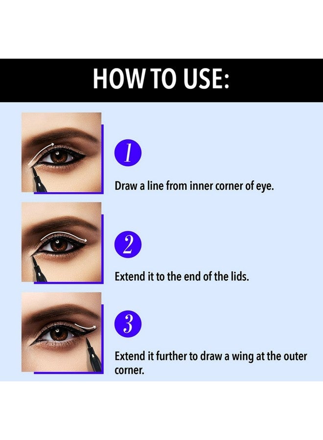 بلو هيفن قلم تحديد العيون Intense Easy Sketch Pencil غير اللامع المقاوم للماء، مقاوم للتلطخ، يدوم طويلاً، تركيبة خفيفة الوزن، لمسة نهائية بضربة واحدة، 1 مل، أسود - Image 3