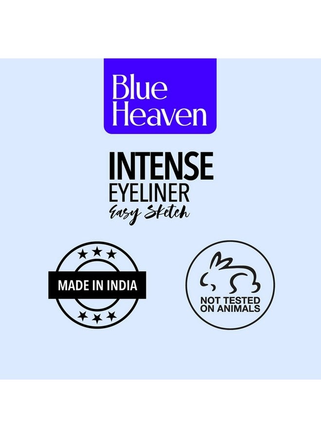 بلو هيفن قلم تحديد العيون Intense Easy Sketch Pencil غير اللامع المقاوم للماء، مقاوم للتلطخ، يدوم طويلاً، تركيبة خفيفة الوزن، لمسة نهائية بضربة واحدة، 1 مل، أسود - Image 5