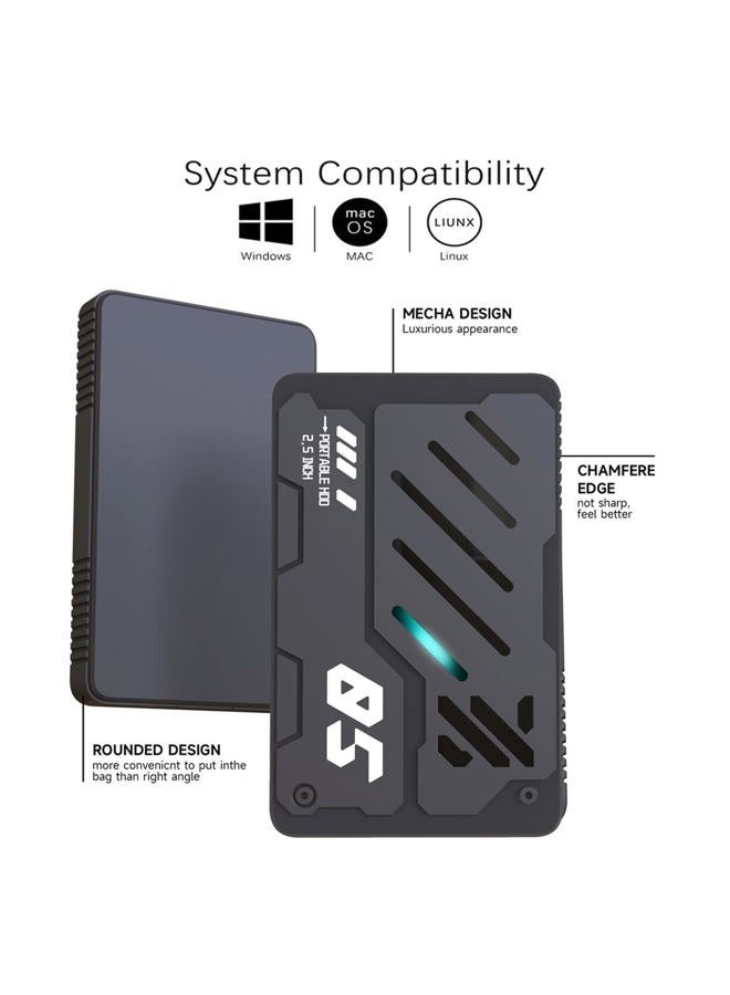 Tianken قرص صلب خارجي محمول فائق النحافة USB 3.1 نوع C سعة تخزين لجهاز الكمبيوتر، اللابتوب، ماك، إكس بوكس ون، PS4، PS5 (1TB) - Image 2