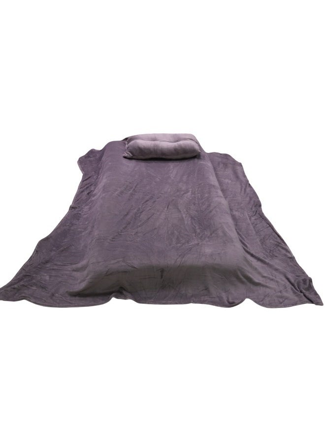 SMART HOME - 4 in 1 guest package consists of a mattress, a light blanket, a pillow and an elegant bag. A soft velvet package made of high-quality materials, a single-person natural cotton mattress measuring 180*90*15cm. - Image 1