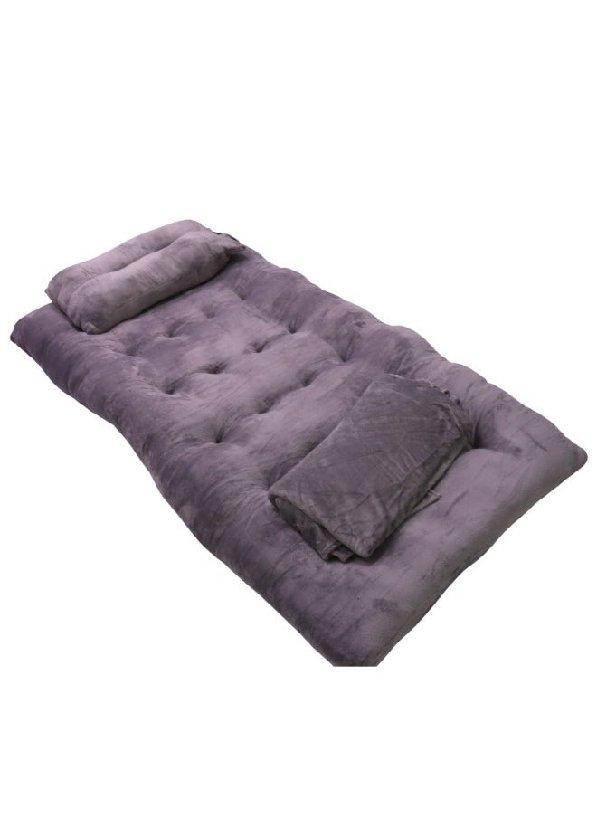 SMART HOME - 4 in 1 guest package consists of a mattress, a light blanket, a pillow and an elegant bag. A soft velvet package made of high-quality materials, a single-person natural cotton mattress measuring 180*90*15cm. - Image 1