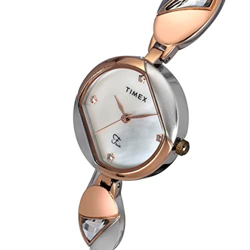 TIMEX Fria Analog Watch for Women with Mother of Pearl Round Dial & Two Tone Brass Bracelet Band Water Resistant Women's Wrist Watches - TWEL16301 - Image 2