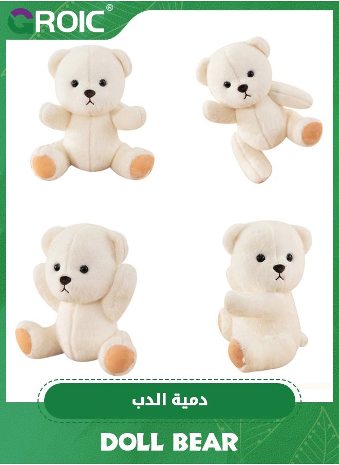 GROIC 30CM Joint Teddy Bear Plush Toy, Bear Stuffed Animal Plush Toys with Movable Joints, Bear Doll with Clothes Can Freely Match, Gift for Kids and Adults  (Bare Bears)  - Image 3