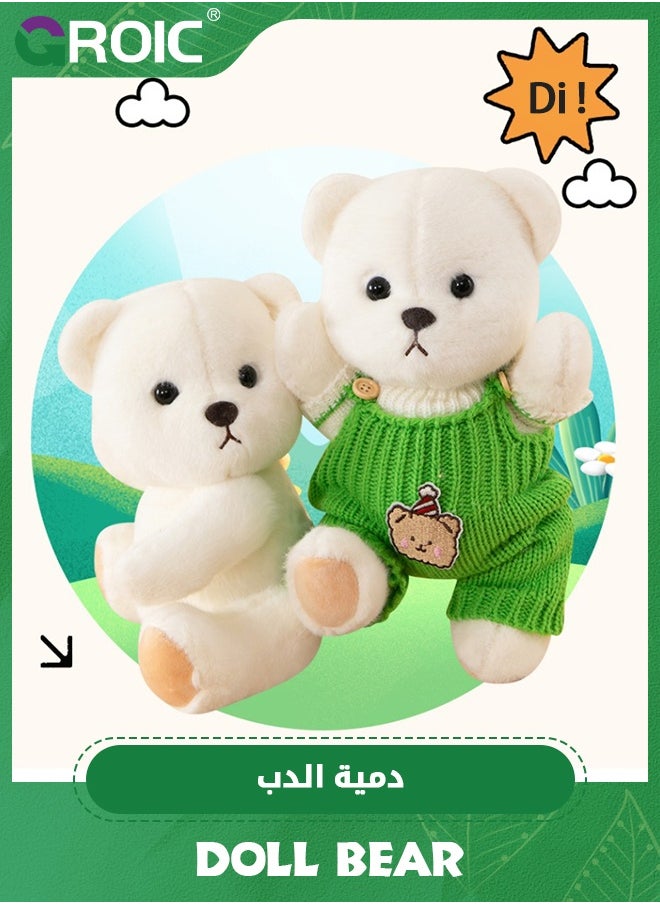 GROIC 30CM Joint Teddy Bear Plush Toy, Bear Stuffed Animal Plush Toys with Movable Joints, Bear Doll with Clothes Can Freely Match, Gift for Kids and Adults  (Bare Bears)  - Image 2