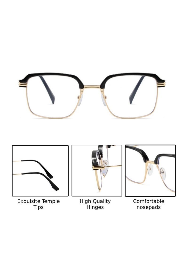 Urban Utility Blue Light Blocking Optical Eyeglasses - Stylish Oversized Frames, Clear Lens, Polarized. Top-rated Bluelight Protection for Reading, Work, & Screen Time. Vintage-Inspired, Lightweight Design.  - Image 3