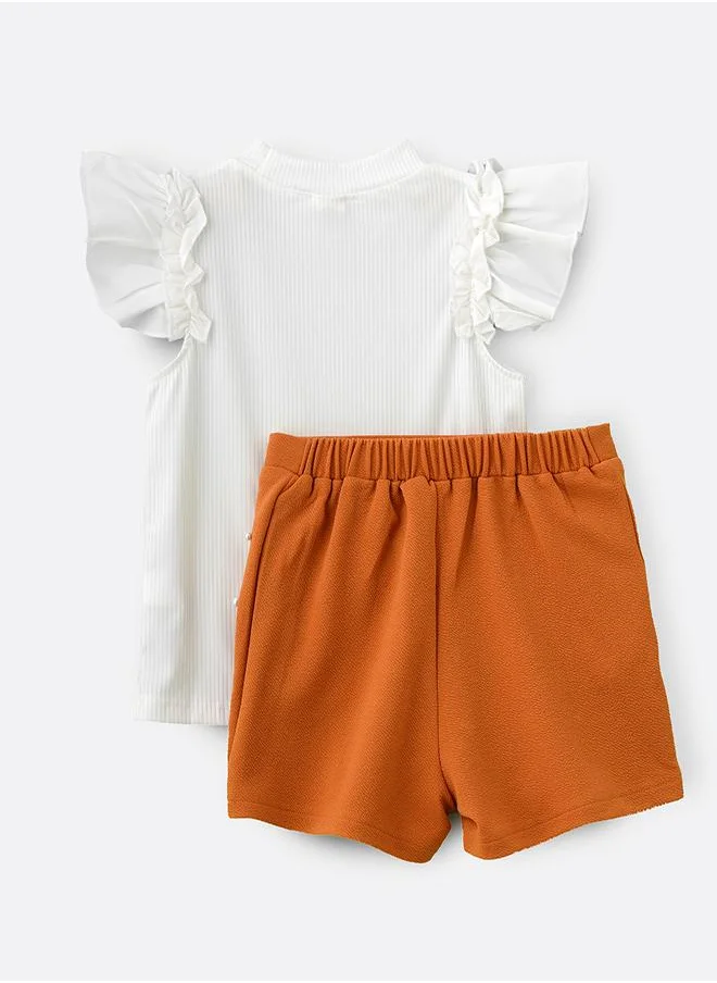 babyqlo Pearl Accent Short Two-Piece Outfit