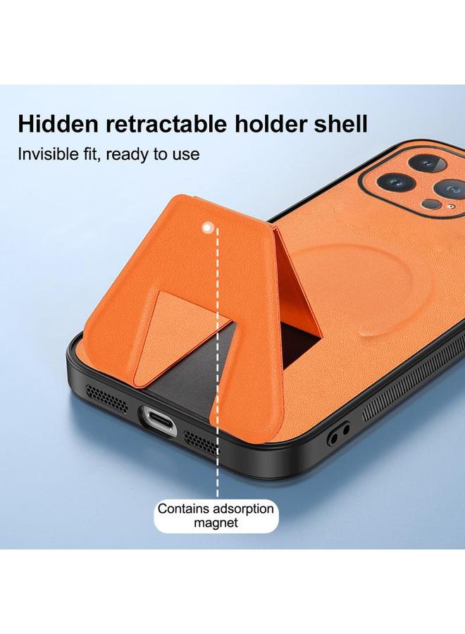 S-TOP Case For iPhone 13 Pro Sheepskin Texture MagSafe Magnetic Invisible Holder Integrated Phone Case - Image 4