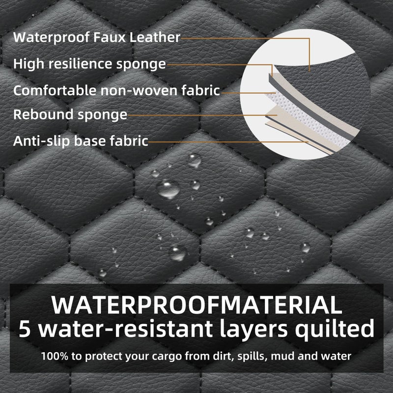 Elantrip Car Seat Cover Full Set Leather Car Seat Protector Universal fit for Most Cars SUVs and Trucks Water Proof Front and Rear Seat Protector Black - Image 3