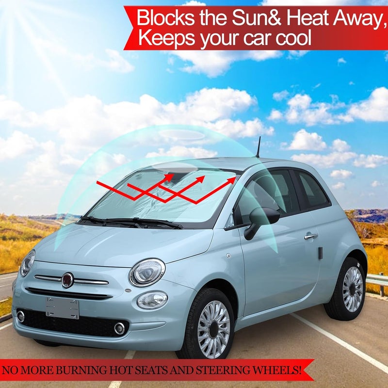 Tumukiw Front Windshield Sun Shade for Fiat 500 (2010-2022) - Image 5