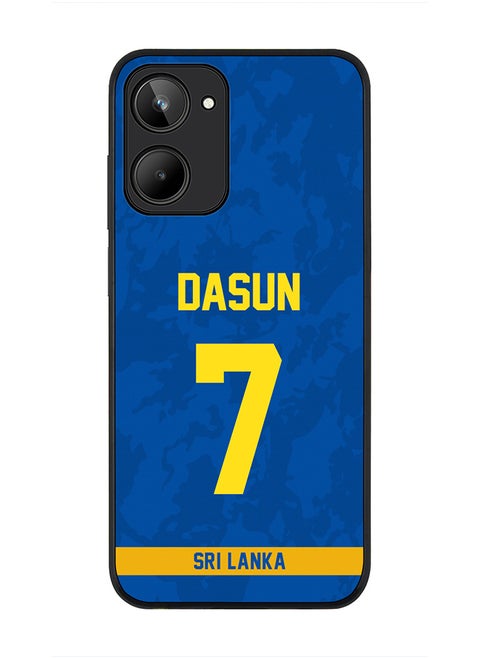 Cover for Realme 10 4G Case , Rugged Black Slim fit Soft Flexible Thin Protective Phone Cases - Player Name - Dasun Shanaka, Jersey Number- 7