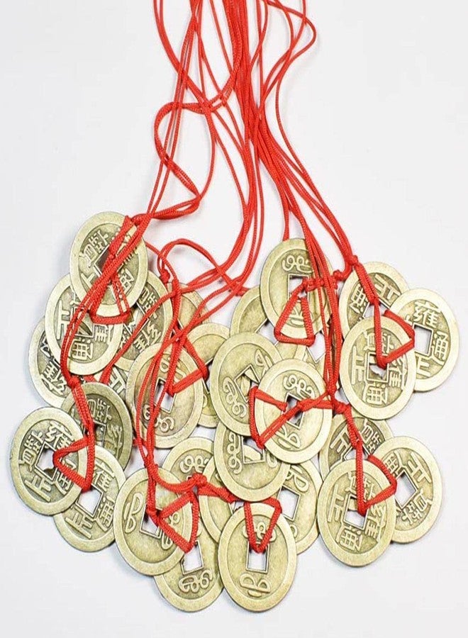 EasyBravo 24 Sets Fortune Coins Feng Shui Coins with Red String for Wealth and Success, 72 Coins - Image 2