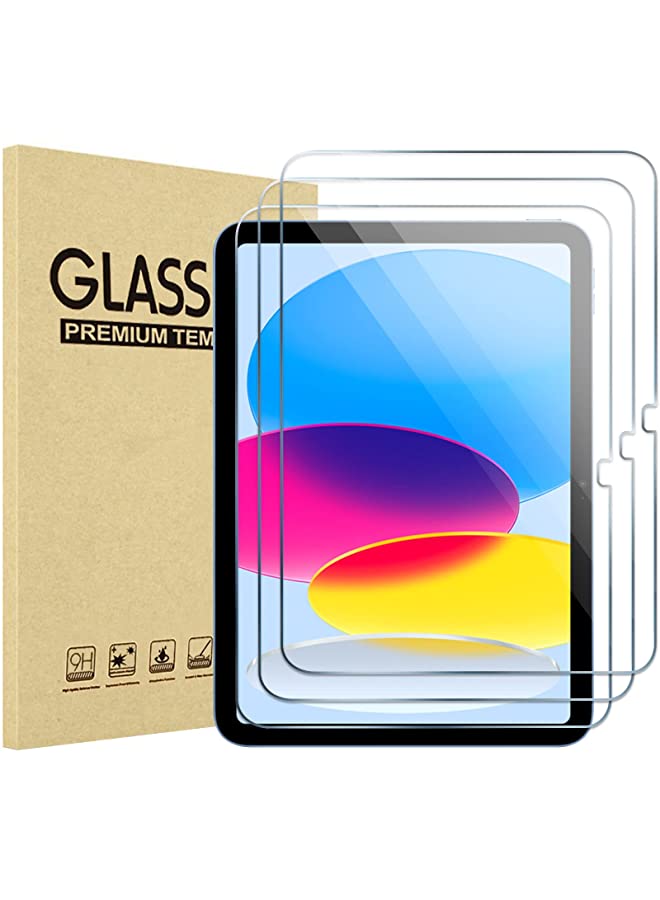 Procases 3 Pack ProCase iPad 10.9 10th Generation 2022 Screen Protector A2696/A2757/A2777, Tempered Glass Screen Film Guard for iPad 10th Gen 10.9" 2022 Release -Clear - Image 1