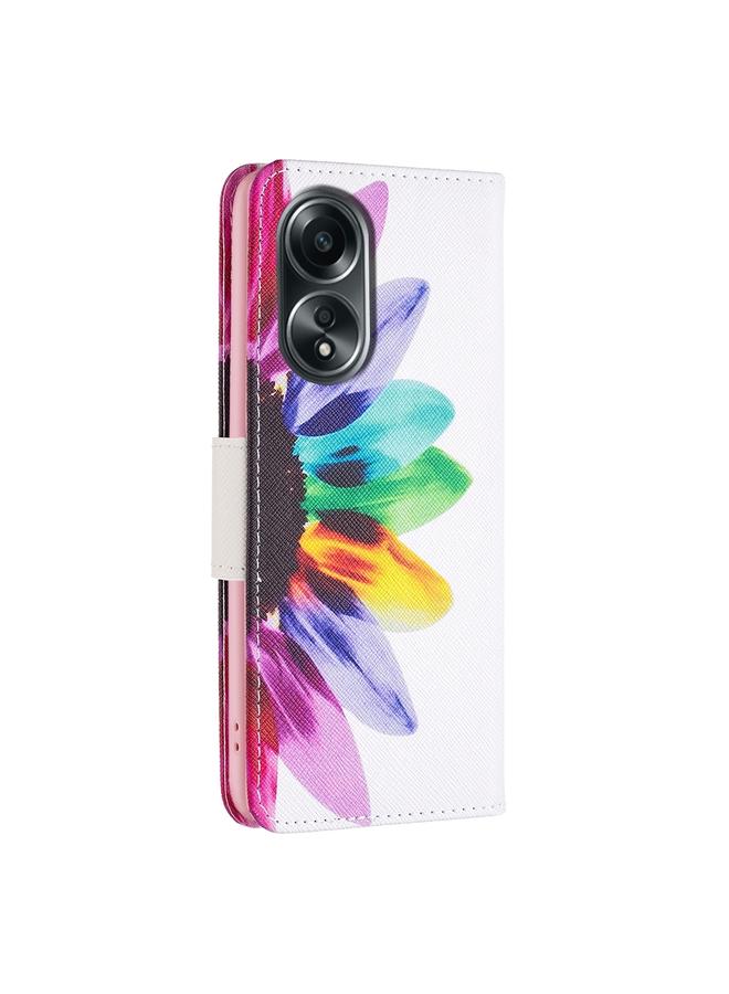 S-TOP Case For OPPO A98 5G Colored Drawing Pattern Leather Phone Case - Image 3