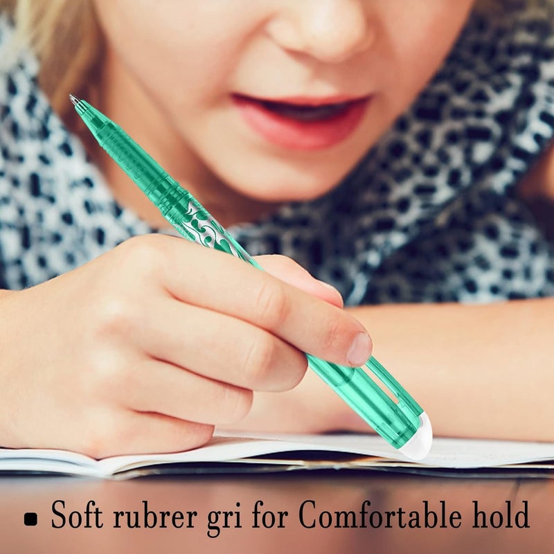 AMOR 12 Colors Erasable Gel Pens, Fine Point(0.7), Make Mistakes Disappear, Premium Comfort Grip For Drawing Writing Planner And School Supplies - Image 3