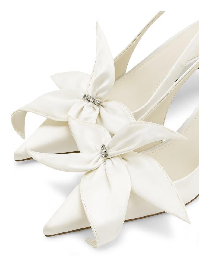 JW PEI Queena Floral Appliques Slingback Pumps  - Image 5
