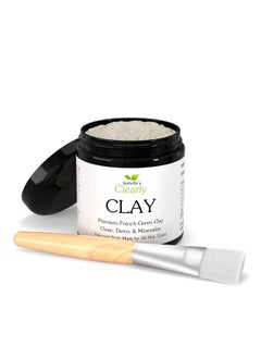 Clearly Clay Deep Pore Cleansing Skin Softening Facial Mask 100% Pure French Green Clay Powder For Acne Blackheads Dry Skin Oily Skin Non Drying Anti Aging Natural Mineral Clay (Bulk 8 Oz)