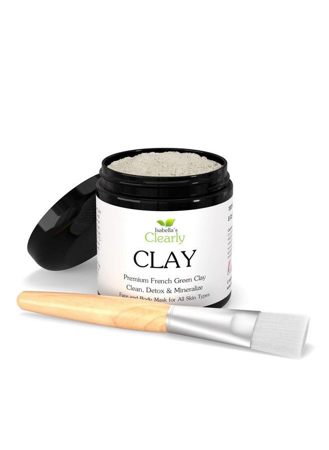 Isabella's Clearly - Clearly Clay Deep Pore Cleansing Skin Softening Facial Mask 100% Pure French Green Clay Powder For Acne Blackheads Dry Skin Oily Skin Non Drying Anti Aging Natural Mineral Clay (Bulk 8 Oz) - Image 1