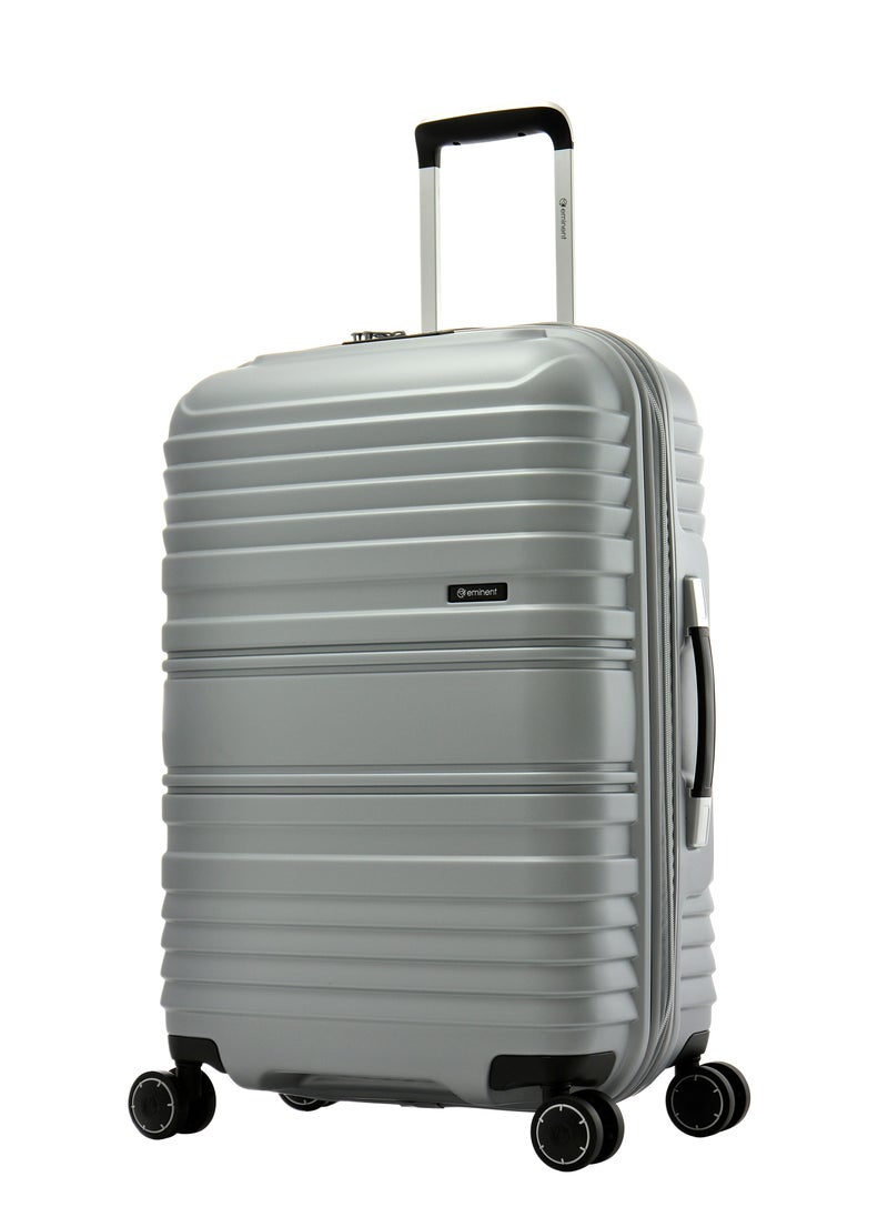 eminent Hard Case Luggage Trolley TPO Lightweight Suitcase 4 Quiet Double Spinner Wheels with TSA Lock KH16 Light Silver  - Image 1