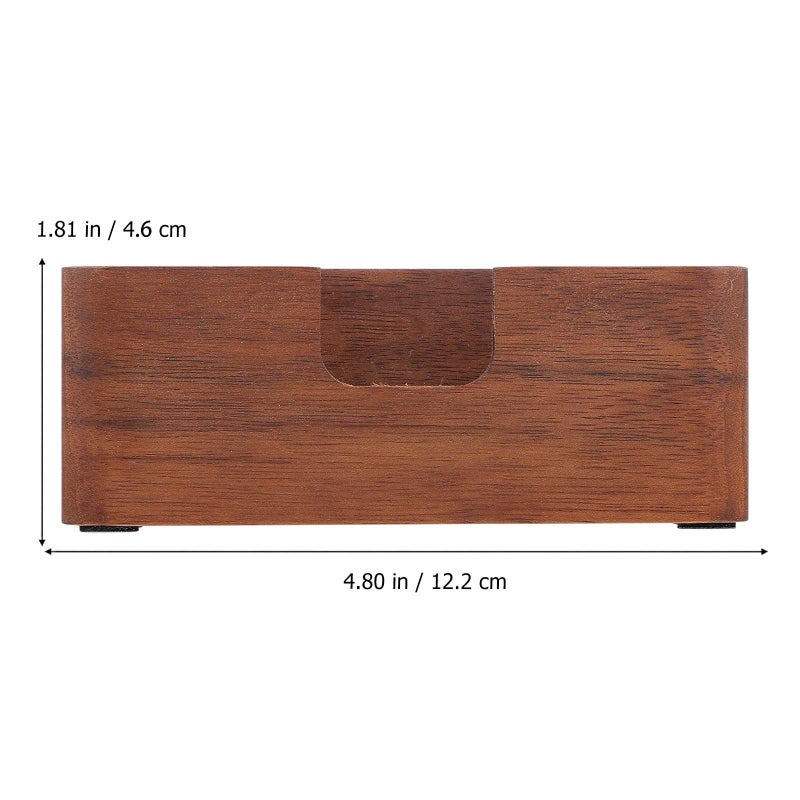 Wooden Business Card Holder Box Organizer Coffee Color Desk Storage Display Case - Image 3