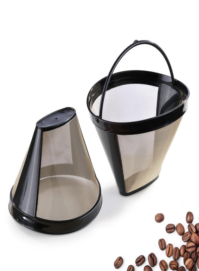 COKUMA 2 Pack Reusable Coffee Filters, Gold Metal Permanent Coffee Filter Basket Replacement for Cuisinart and Ninja Coffee Maker (8-12 Cup), Food-grade and Easy Cleaning - Image 1