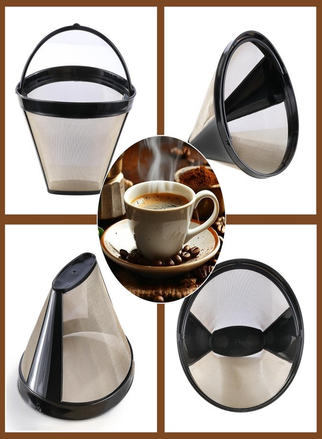 COKUMA 2 Pack Reusable Coffee Filters, Gold Metal Permanent Coffee Filter Basket Replacement for Cuisinart and Ninja Coffee Maker (8-12 Cup), Food-grade and Easy Cleaning - Image 4