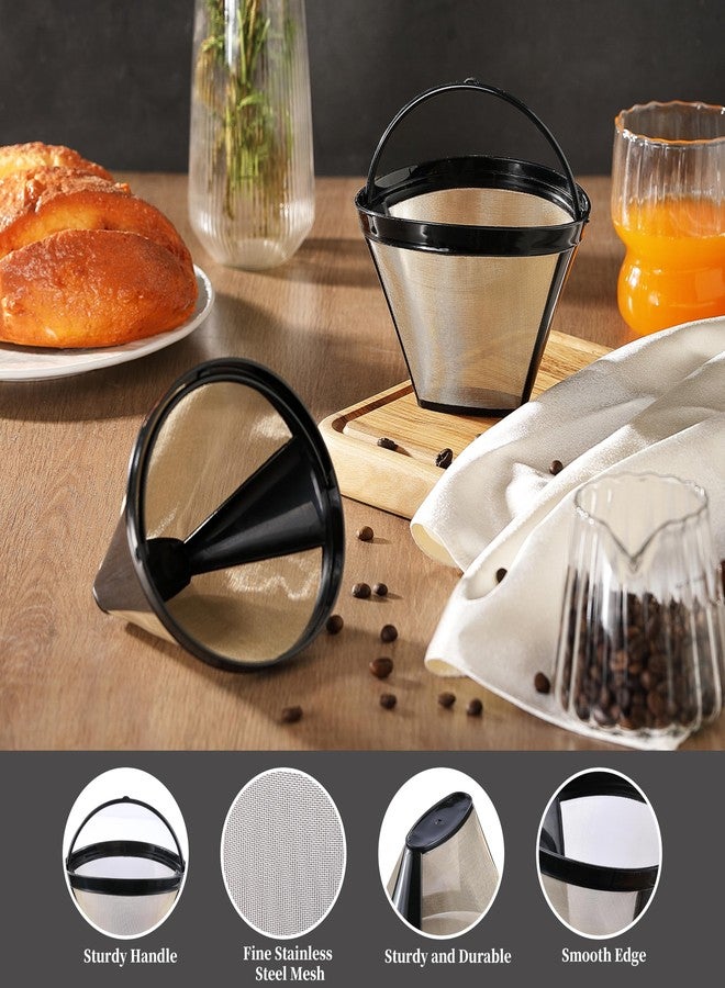COKUMA 2 Pack Reusable Coffee Filters, Gold Metal Permanent Coffee Filter Basket Replacement for Cuisinart and Ninja Coffee Maker (8-12 Cup), Food-grade and Easy Cleaning - Image 3