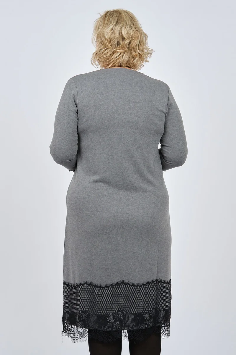 ديسين تريكو Pattern Knitwear Ced Women's Lace Detail Accessory Dress 47220585 Gray