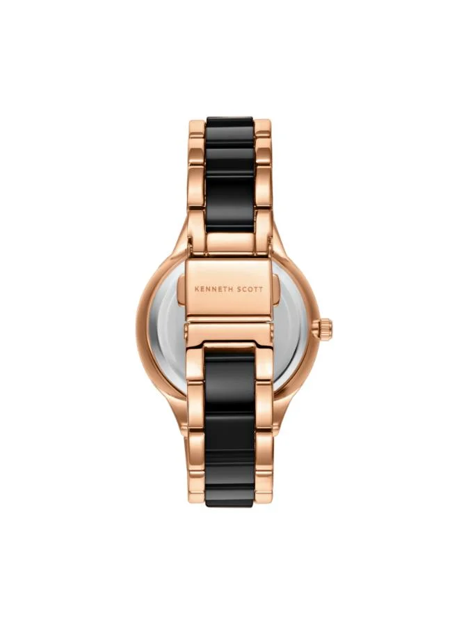 KENNETH SCOTT Women's Alloy and Acetate Plastic Multi Function Watch K24604-RCBB - 10.3 mm