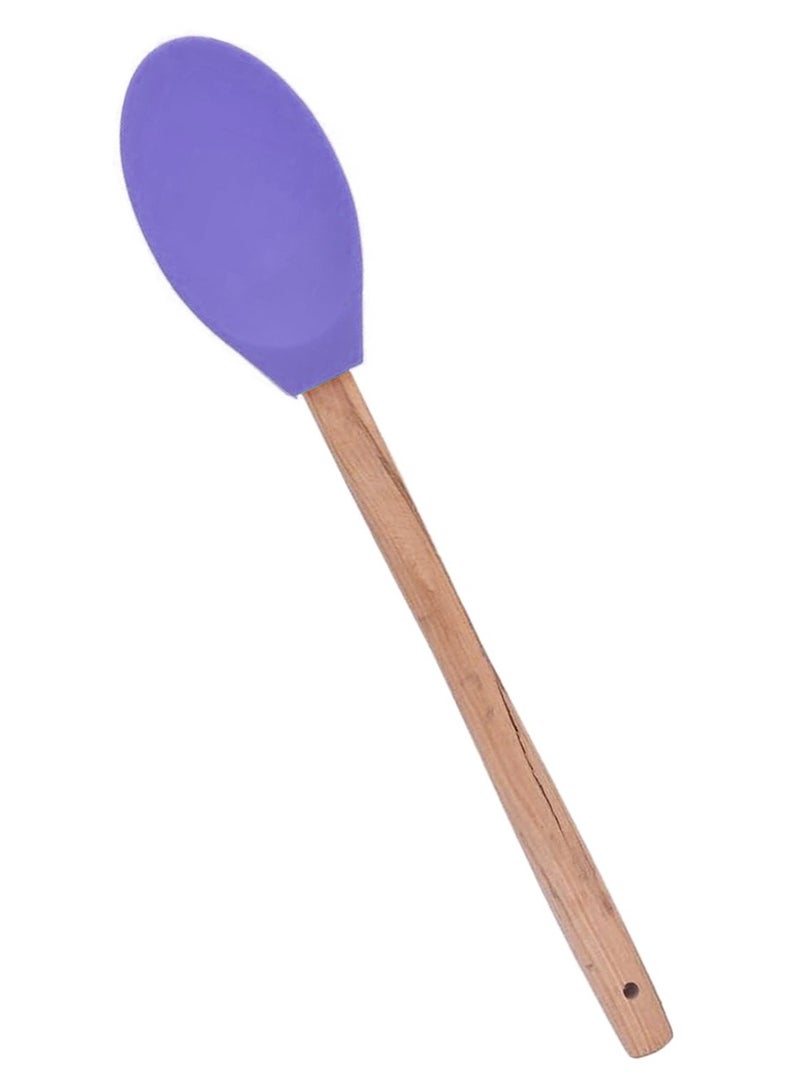 3-Piece Set Of Silicone Spoon With Wooden Handle  - Image 3