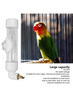 Zerodis Zerodis Bird Drinker, Waterer Automatic Drinking Device Water Feeder for Parakeet Cockatiel Conure Lovebird African Grey Macaw (White)  - Image 3