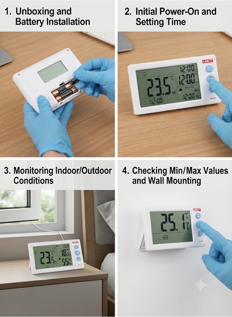 Aromatek UNI-T A12T(CE) Portable Mini Temperature & Humidity Meter - Indoor/Outdoor - Image 2