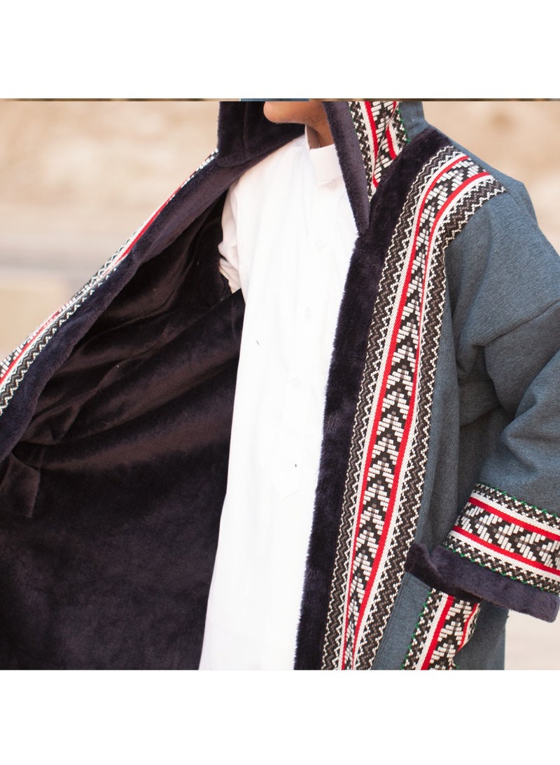 RS Natural farwa coat in plain plumbic color - Image 1