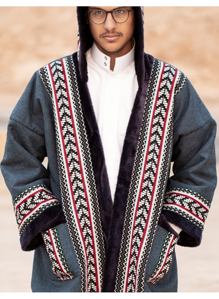 RS Natural farwa coat in plain plumbic color - Image 2