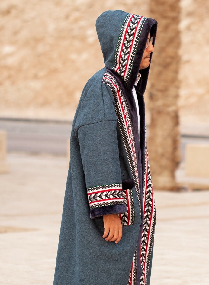 RS Natural farwa coat in plain plumbic color - Image 4