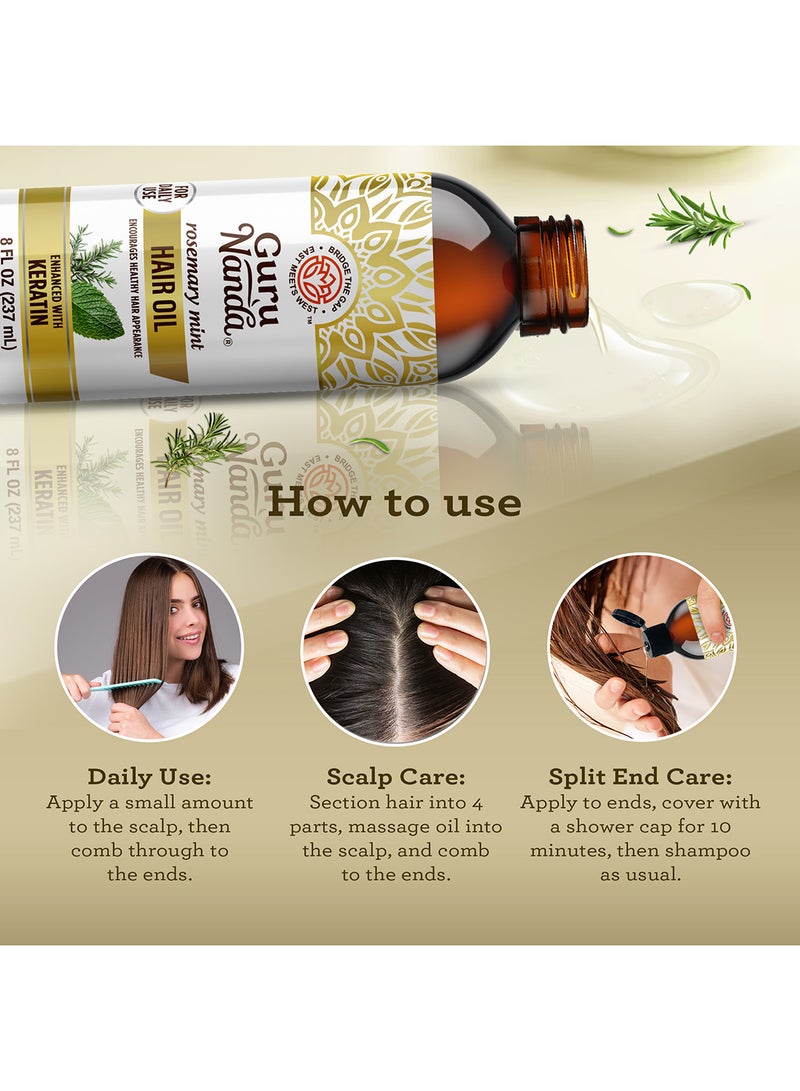 GuruNanda Rosemary Hair Oil with Keratin - 237 ml - Image 5