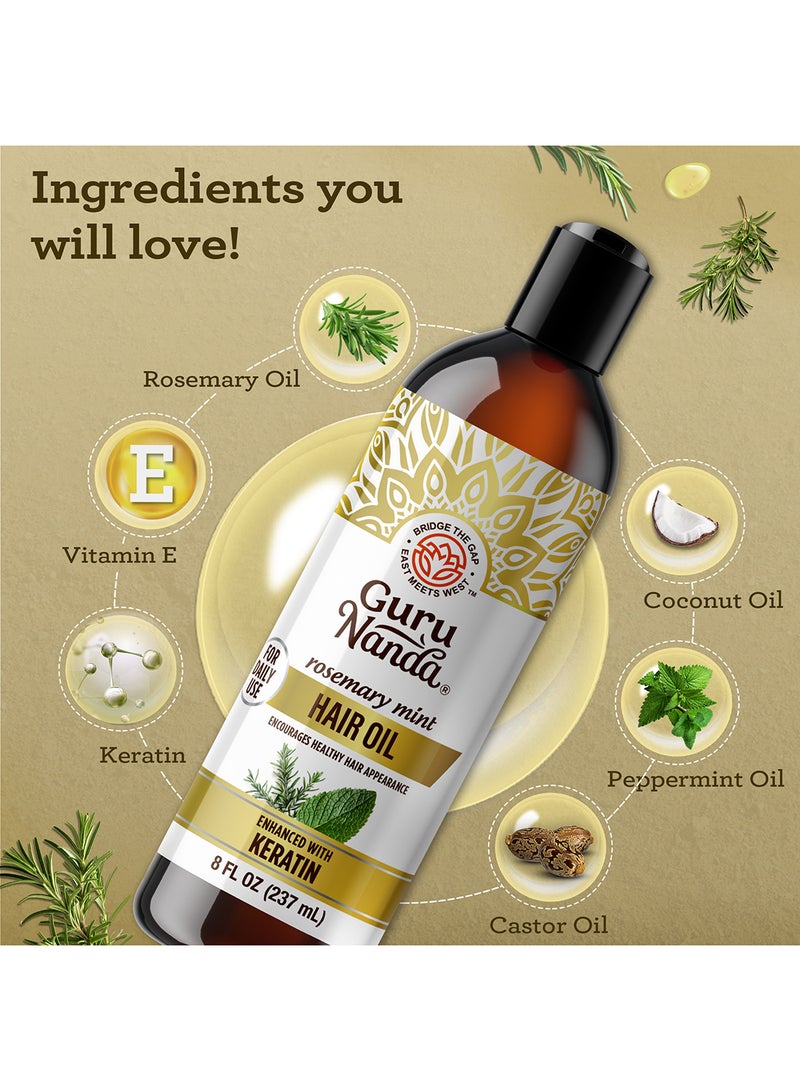 GuruNanda Rosemary Hair Oil with Keratin - 237 ml - Image 3