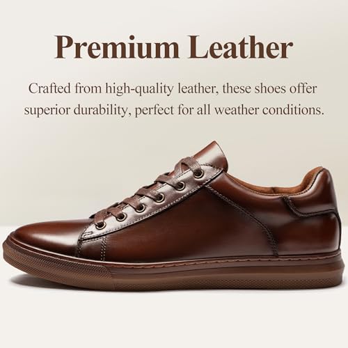 Arkbird Mens Casual Shoes Leather Fashion Sneakers Business Casual Dress Sneakers Lace-up Oxford Shoe for Men - Image 2