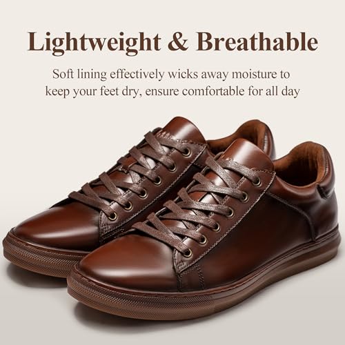 Arkbird Mens Casual Shoes Leather Fashion Sneakers Business Casual Dress Sneakers Lace-up Oxford Shoe for Men - Image 3