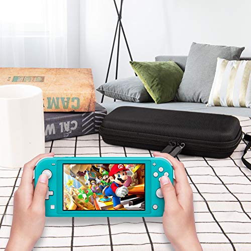 innoAura Switch Lite Case 12-in-1 Accessories Bundle for NS Switch Lite (2019), with Protective Carrying Case, Hand Strap, Screen Protector & Cute Thumb Grips, Black - Image 2