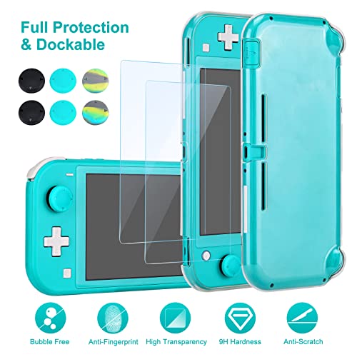innoAura Switch Lite Case 12-in-1 Accessories Bundle for NS Switch Lite (2019), with Protective Carrying Case, Hand Strap, Screen Protector & Cute Thumb Grips, Black - Image 4