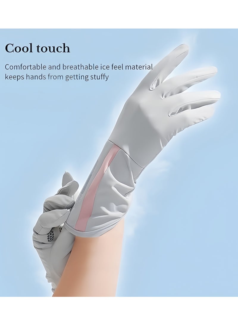 Generic Women's Sun Protective Gloves- UPF 50+ UV Sun Protection,Women's Gloves Quick Dry Anti Slip Driving Gloves,Touch Screen Gloves for Cycling Riding Outdoor Sports,Grey  - Image 5