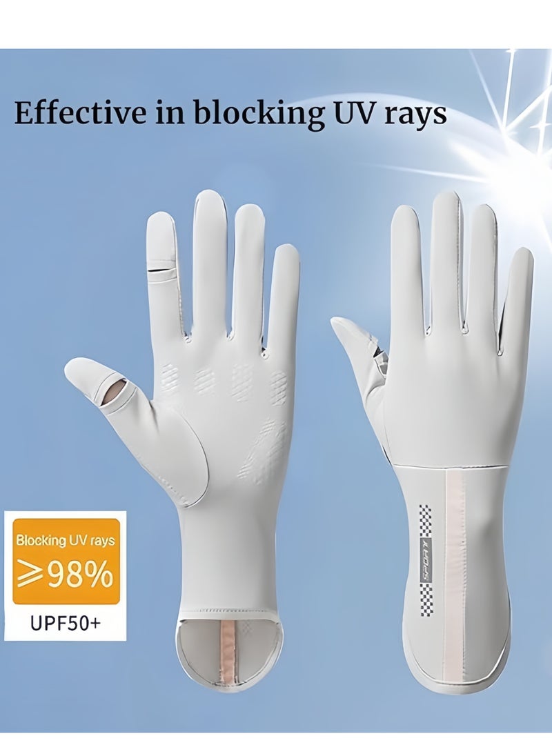 Generic Women's Sun Protective Gloves- UPF 50+ UV Sun Protection,Women's Gloves Quick Dry Anti Slip Driving Gloves,Touch Screen Gloves for Cycling Riding Outdoor Sports,Grey  - Image 3