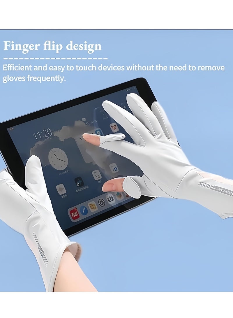 قفازات نسائية للحماية من أشعة الشمس فوق البنفسجية، قفازات لمس كاملة الأصابع، قفازات غير قابلة للانزلاق، قفازات قيادة قابلة للتنفس، صيفية خارجية للنساء - Image 5