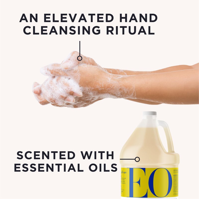 EO Liquid Hand Soap Refill, 1 Gallon, Lemon and Eucalyptus, Organic Plant-Based Gentle Cleanser with Pure Essential Oils - Image 3