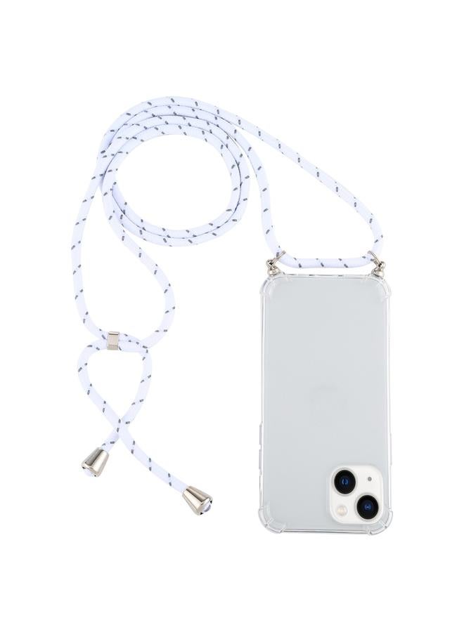 اس-توب جراب لهاتف iPhone 15، جراب TPU شفاف مقاوم للصدمات بأربع زوايا مع حبل - Image 1