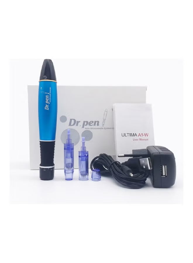 دي آر. بن Derma Pen A1 – جهاز ديرما بن a1 كهربائي تجميلي مع 2 رؤوس سن هدية – لتجديد البشرة وتحسين آثار الحبوب – مناسب للاستخدام المنزلي والصالونات - Image 1
