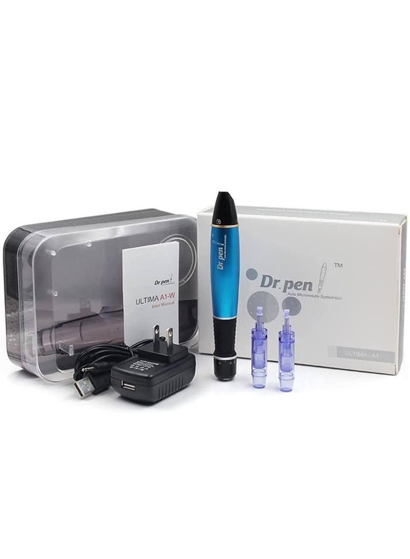 دي آر. بن Derma Pen A1 – جهاز ديرما بن a1 كهربائي تجميلي مع 2 رؤوس سن هدية – لتجديد البشرة وتحسين آثار الحبوب – مناسب للاستخدام المنزلي والصالونات - Image 5
