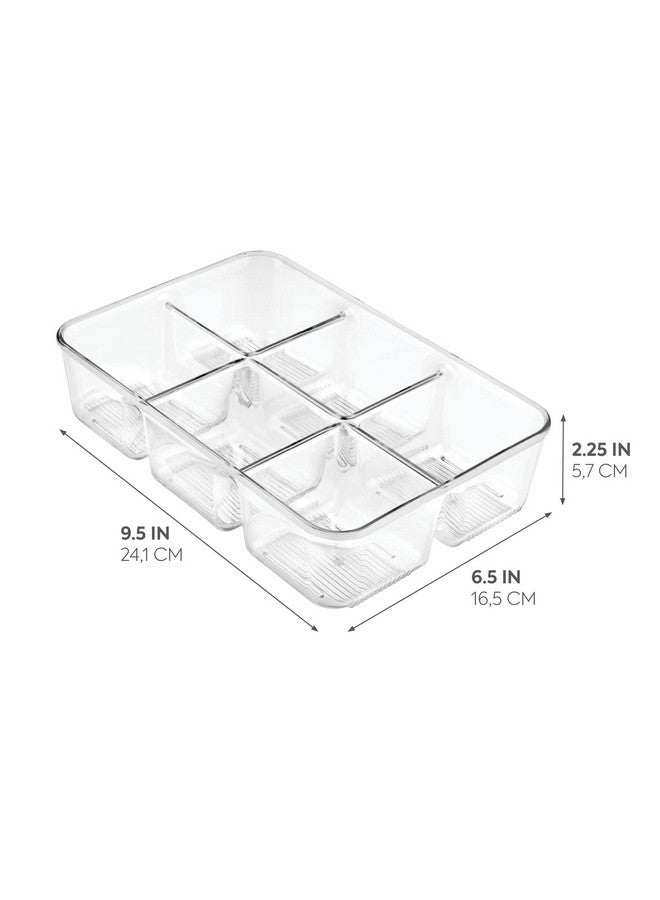 InterDesign iDesign Divided Packet and Tea Bag Organizer for Kitchen Cabinets and Countertops, The Linus Collection - 6.5" x 9.5" x 2.25" - Clear - Image 1