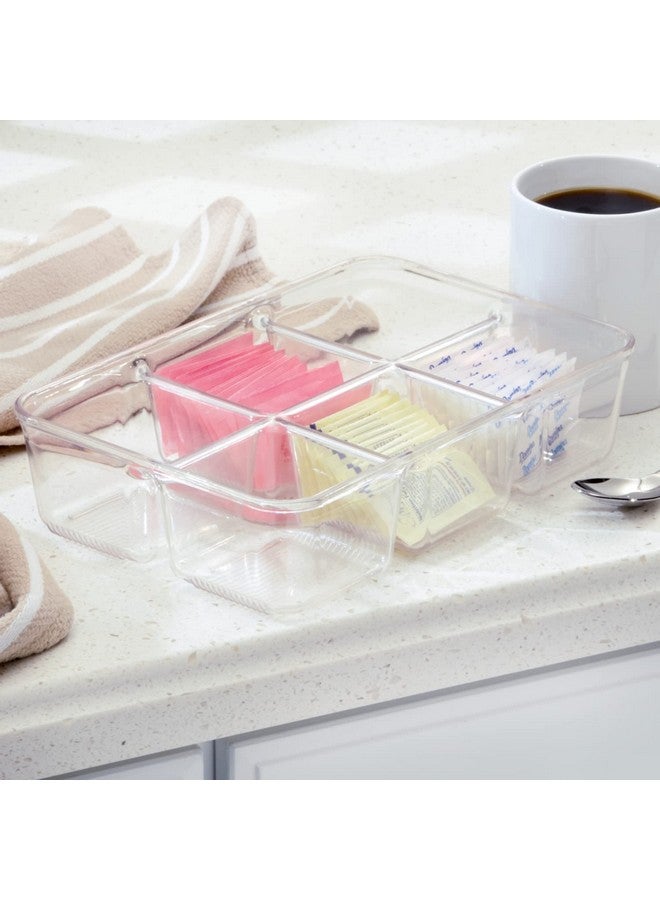 InterDesign iDesign Divided Packet and Tea Bag Organizer for Kitchen Cabinets and Countertops, The Linus Collection - 6.5" x 9.5" x 2.25" - Clear - Image 2